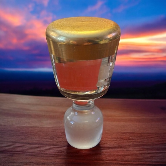 MCM French Bell Shaped Frosted Orange Decanter And Set Of Two Glasses. - Picture 6 of 8